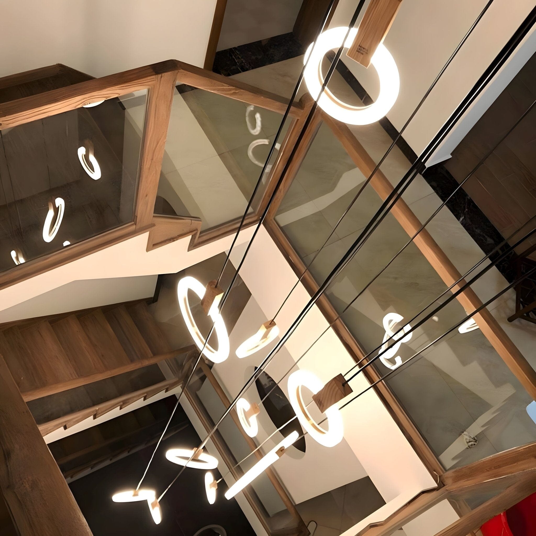 Halo Willow Wood Ring LED Chandelier - Image 8