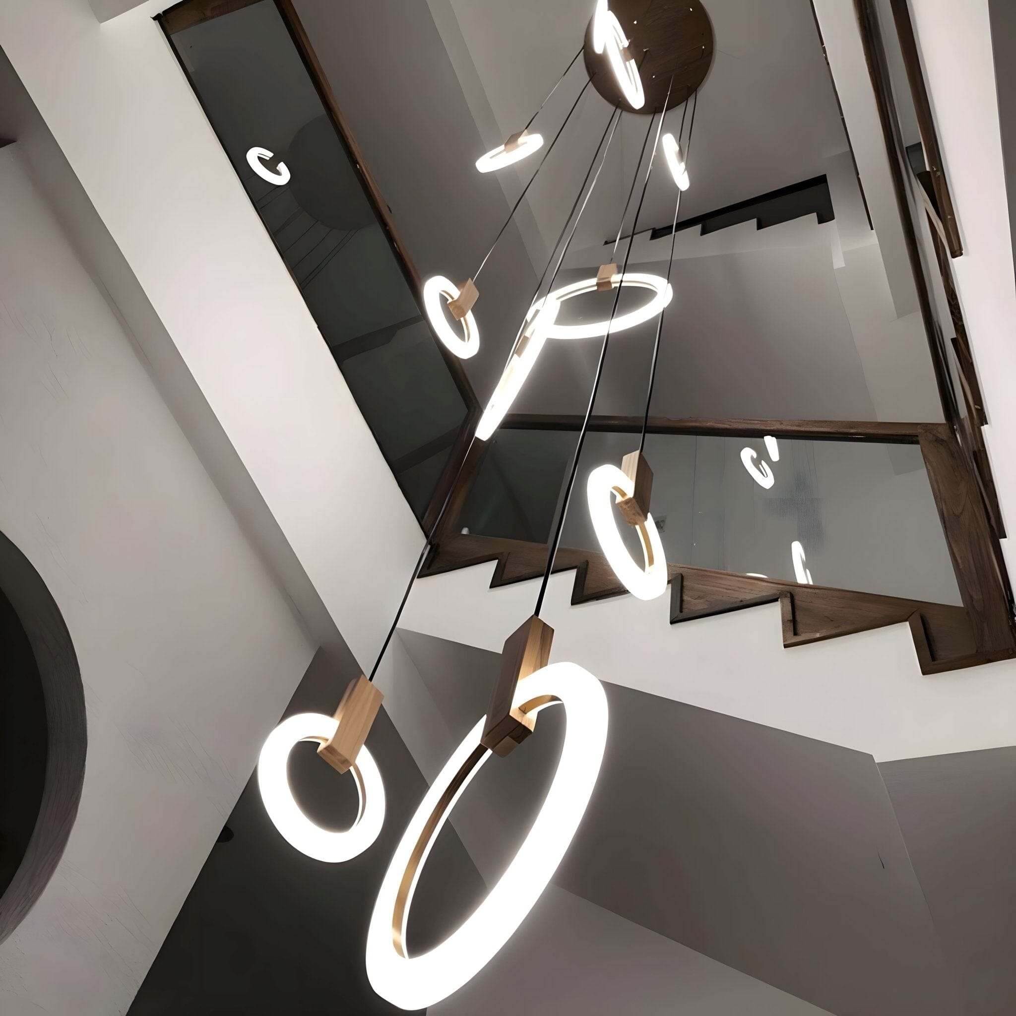Halo Willow Wood Ring LED Chandelier - Image 9