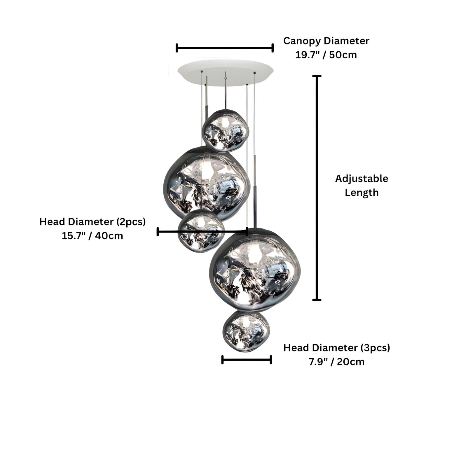 Lava Drops Minimalist Acrylic Pendant Light Chandelier - Image 19