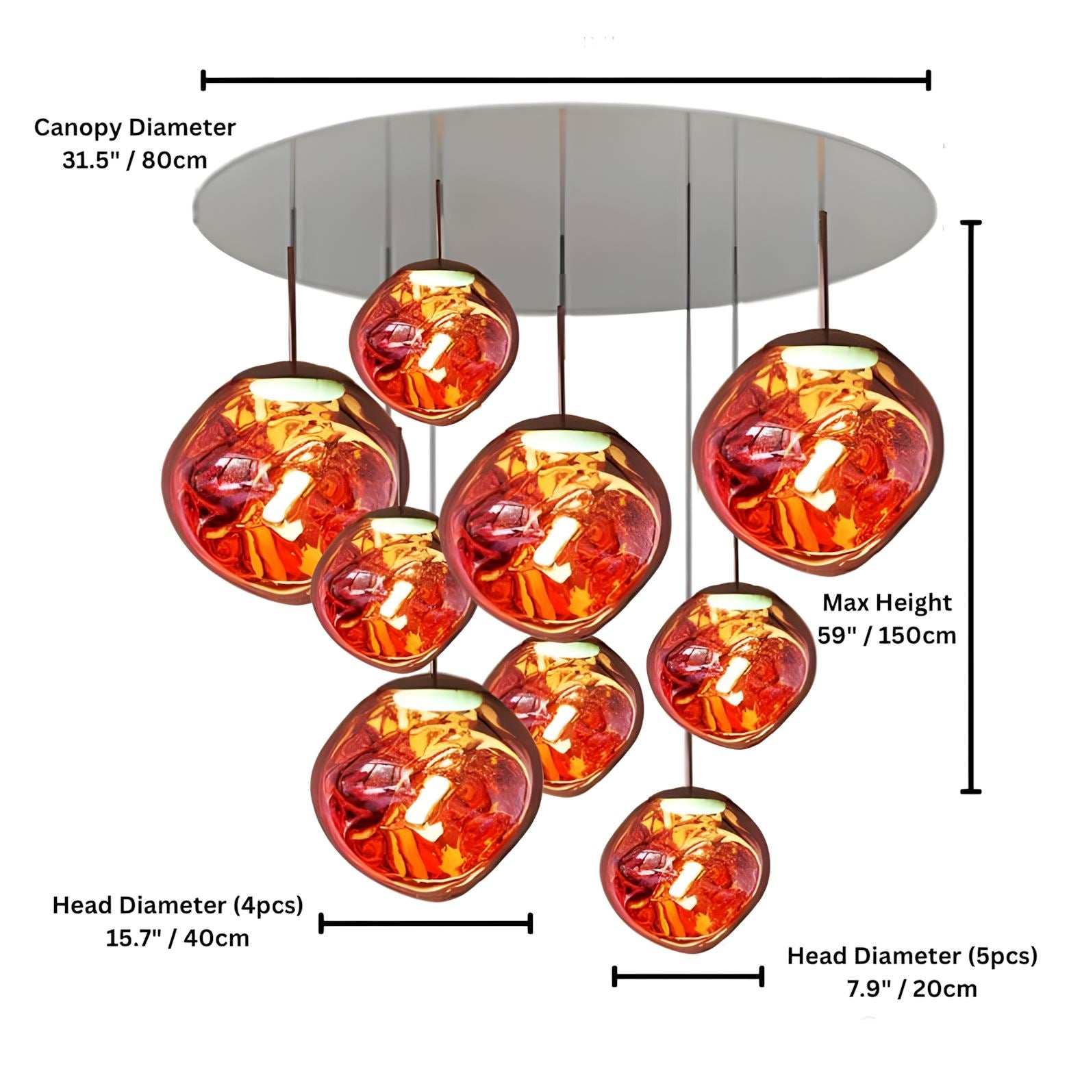 Lava Drops Minimalist Acrylic Pendant Light Chandelier - Image 22