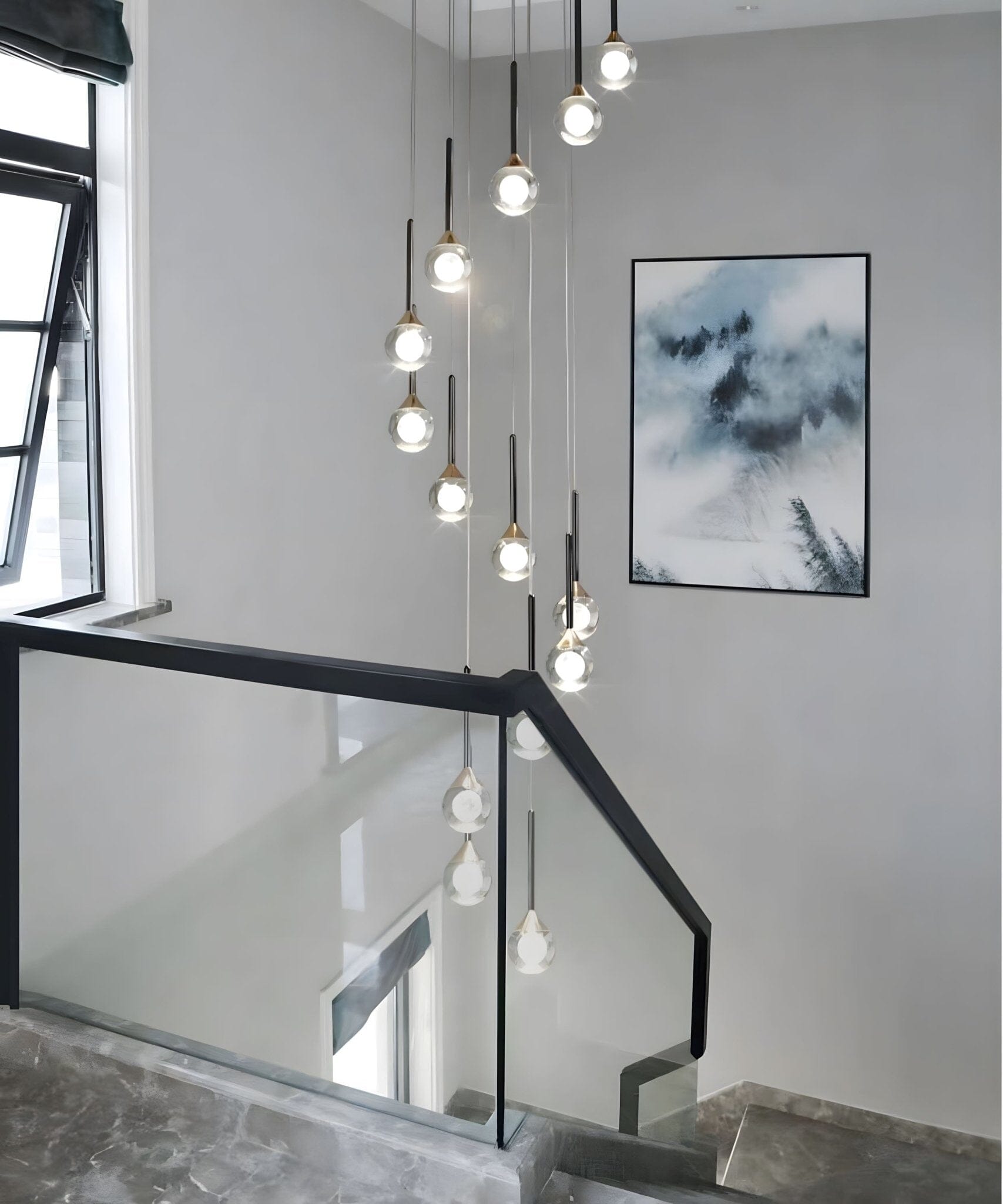 Loimata Nordic Staircase Crystal Chandelier - Image 8