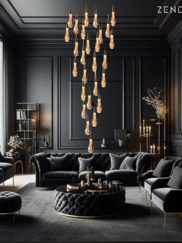Rain Drops Crystal Droplet Dimmable Chandelier