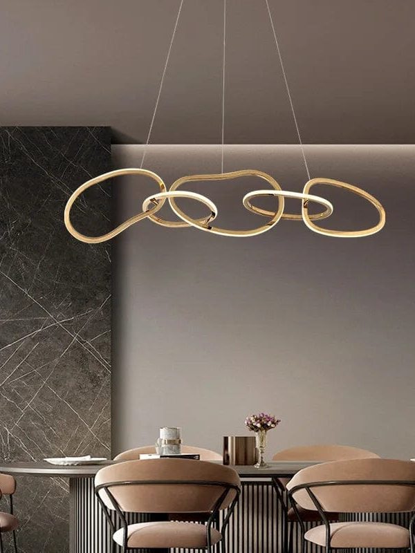 Solara Nordic Stainless Steel Minimalist Chandelier