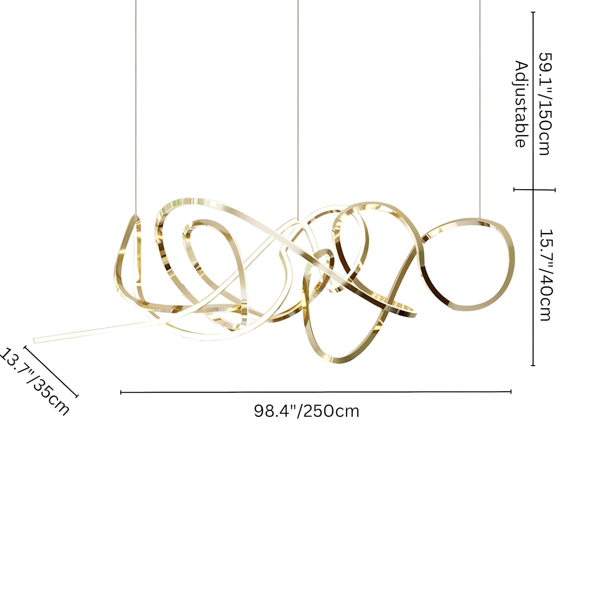 Swirl Modern Minimalist LED Dimmable Chandelier - Image 12