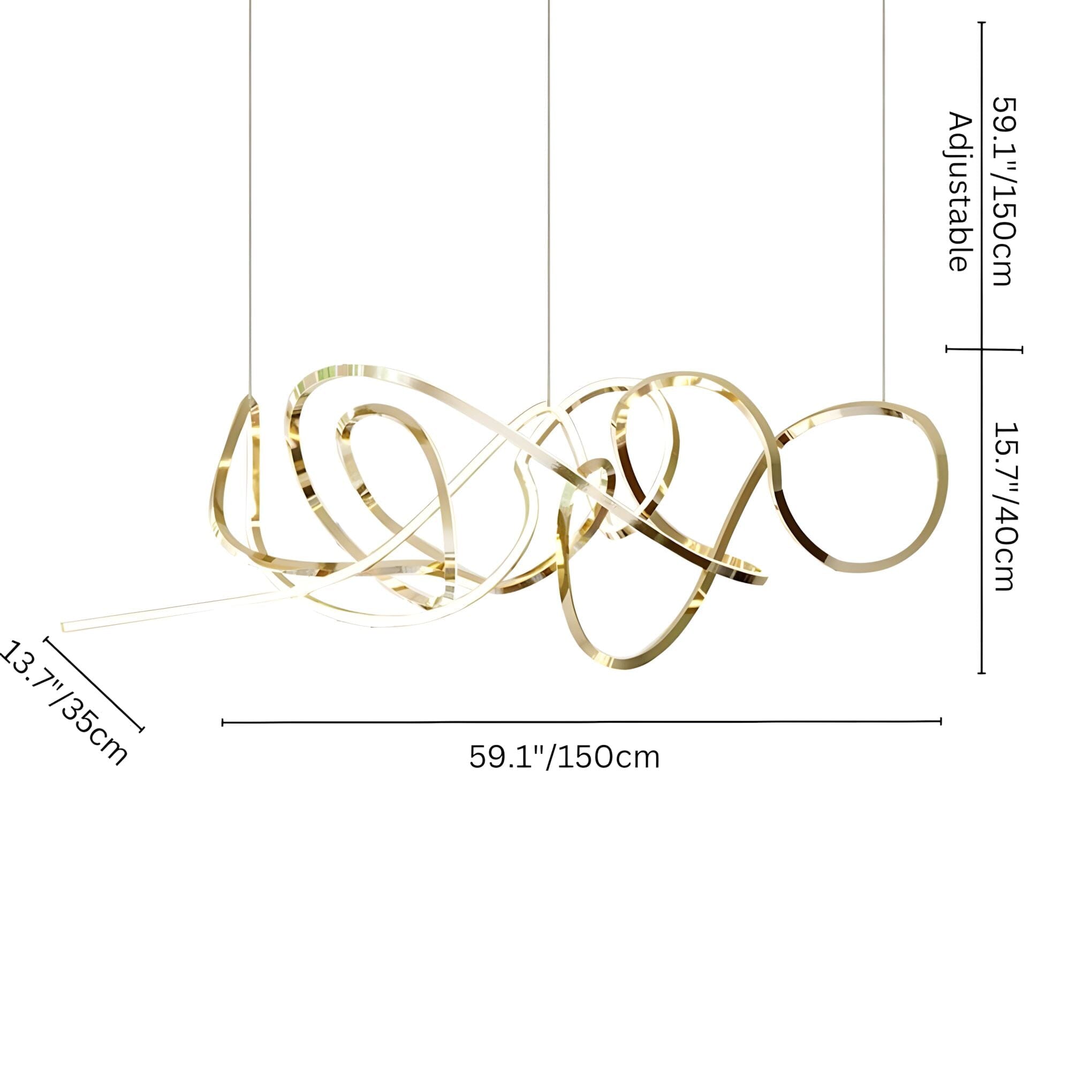 Swirl Modern Minimalist LED Dimmable Chandelier - Image 18