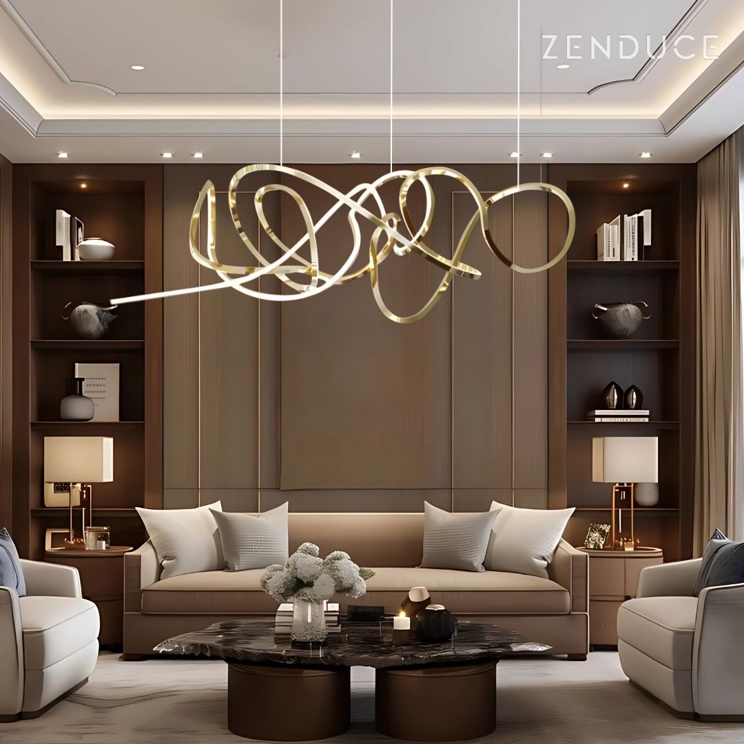 Swirl Modern Minimalist LED Dimmable Chandelier - Image 2