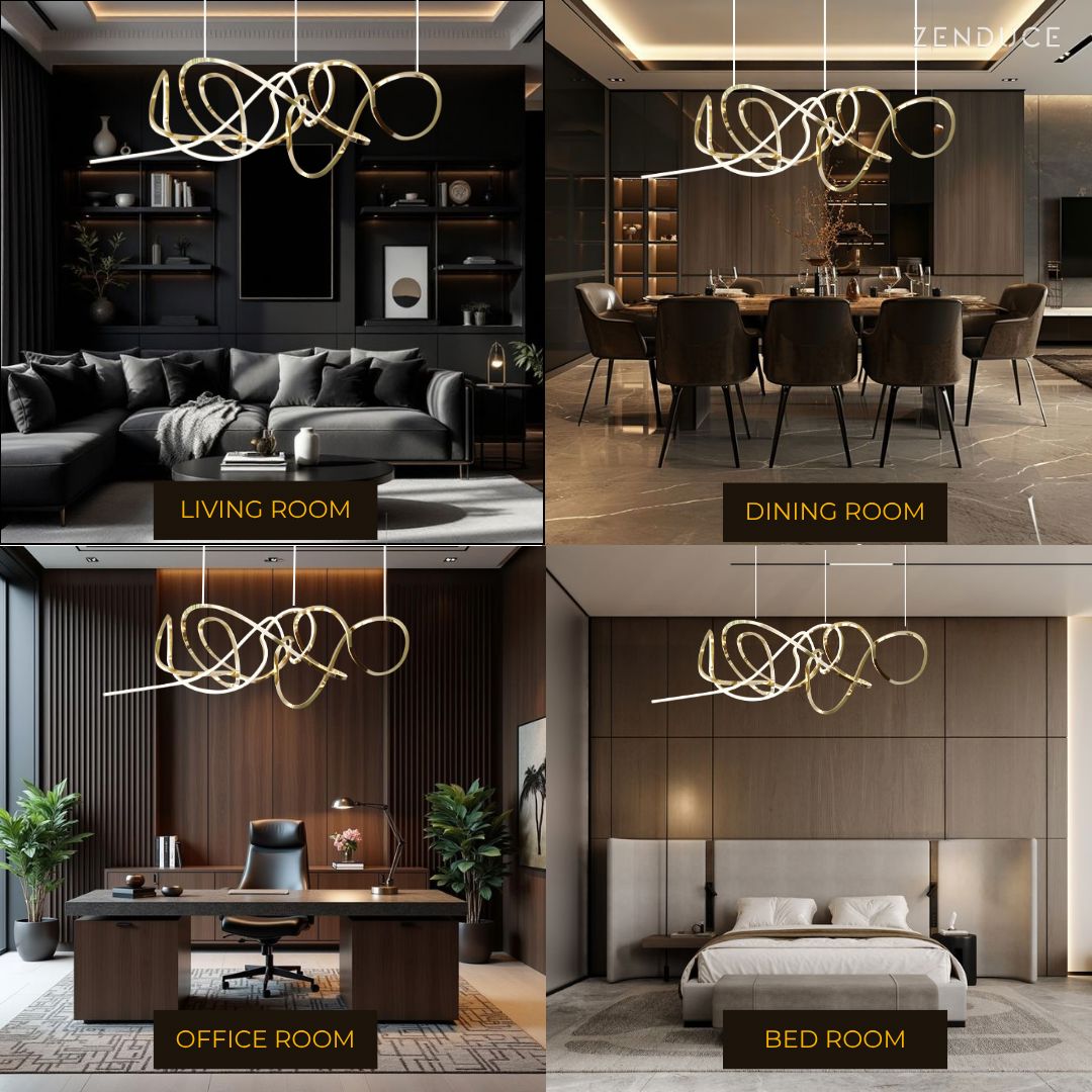 Swirl Modern Minimalist LED Dimmable Chandelier - Image 3