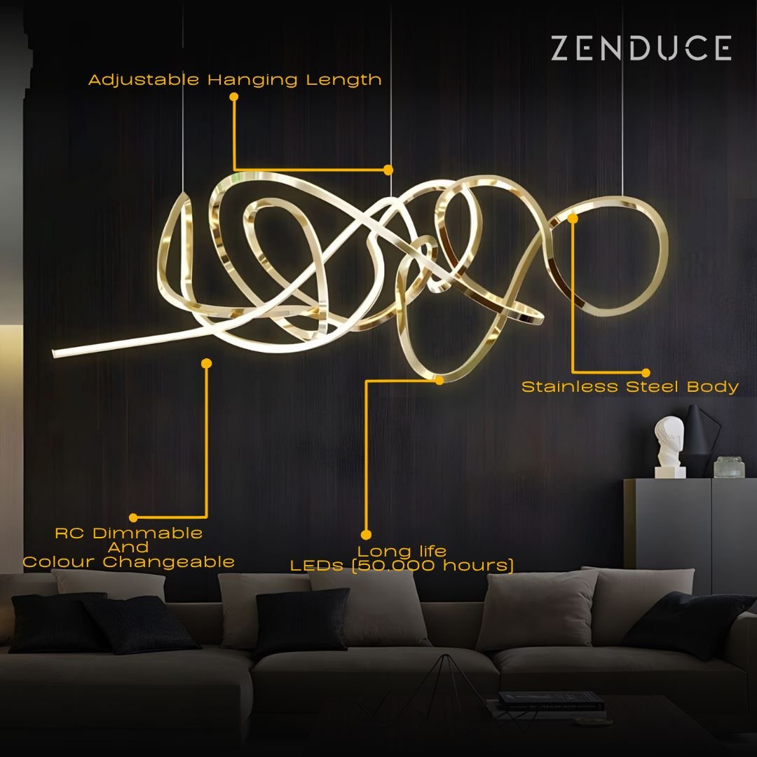 Swirl Modern Minimalist LED Dimmable Chandelier - Image 4