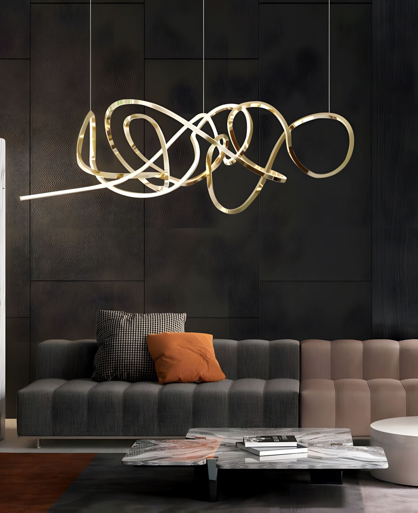 Swirl Modern Minimalist LED Dimmable Chandelier - Image 5