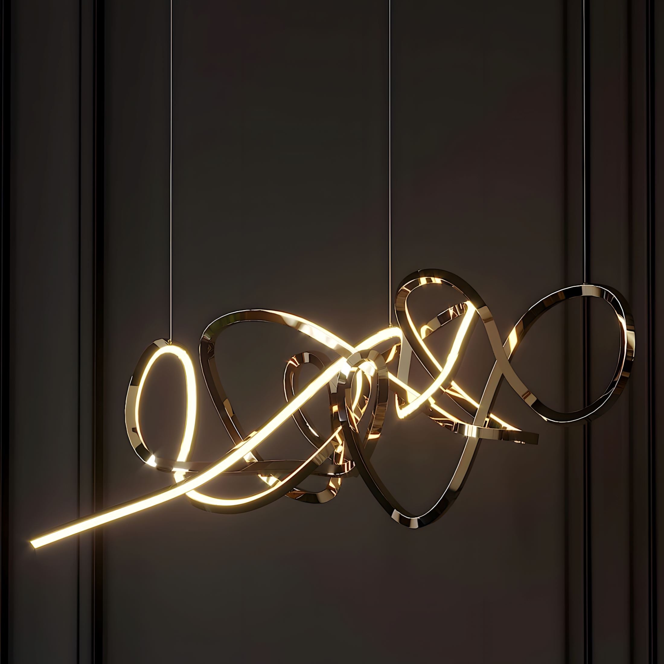 Swirl Modern Minimalist LED Dimmable Chandelier - Image 6