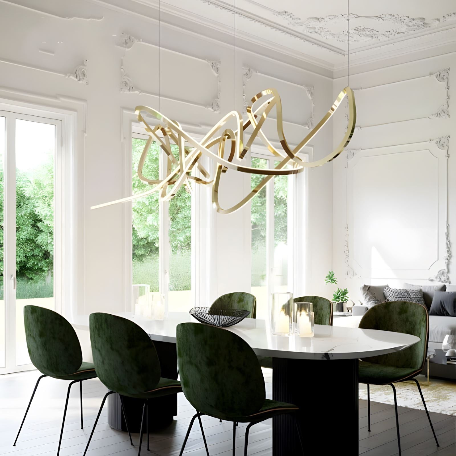 Swirl Modern Minimalist LED Dimmable Chandelier - Image 7