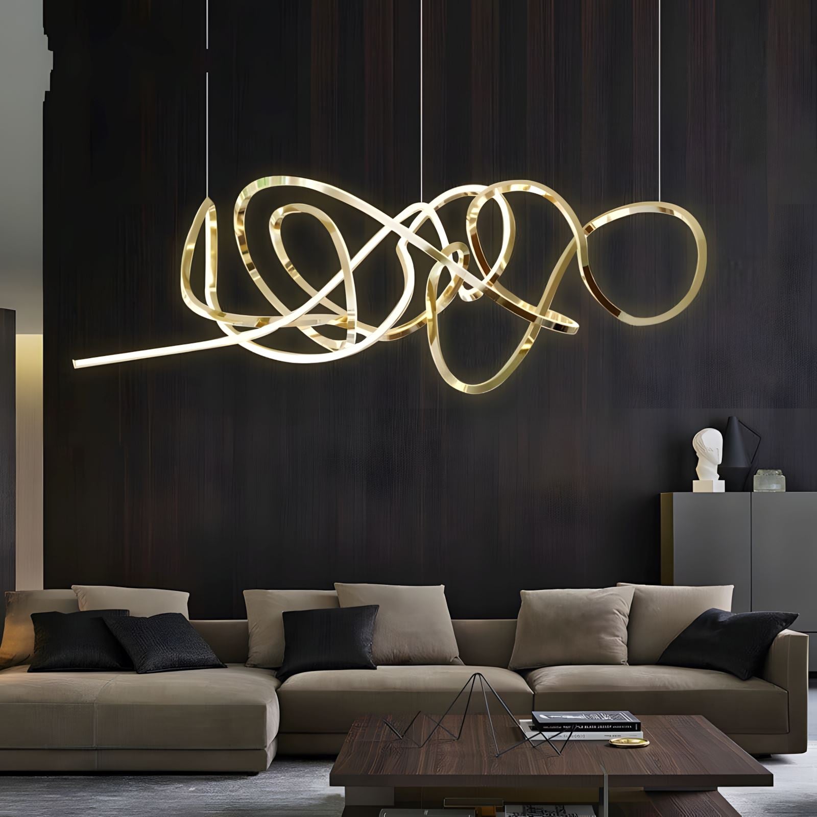 Swirl Modern Minimalist LED Dimmable Chandelier - Image 8