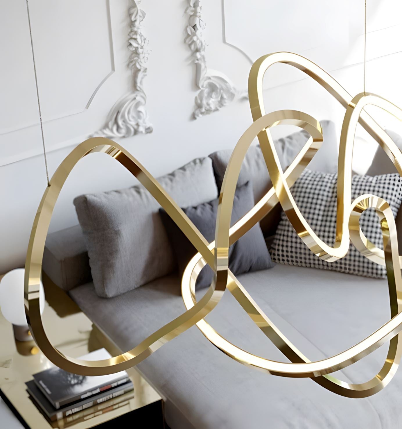 Swirl Modern Minimalist LED Dimmable Chandelier - Image 9