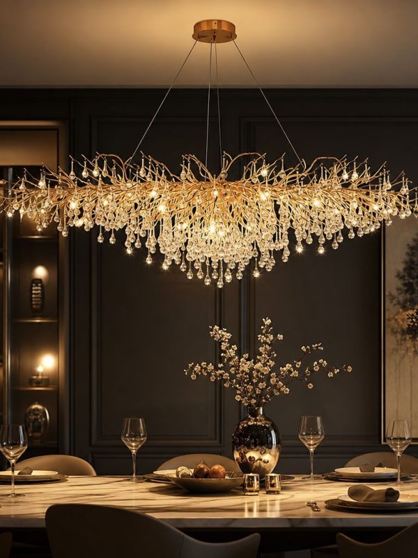 Dribble Modern Crystal Raindrop Branch Chandelier